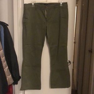 AE kick boot olive green pants
